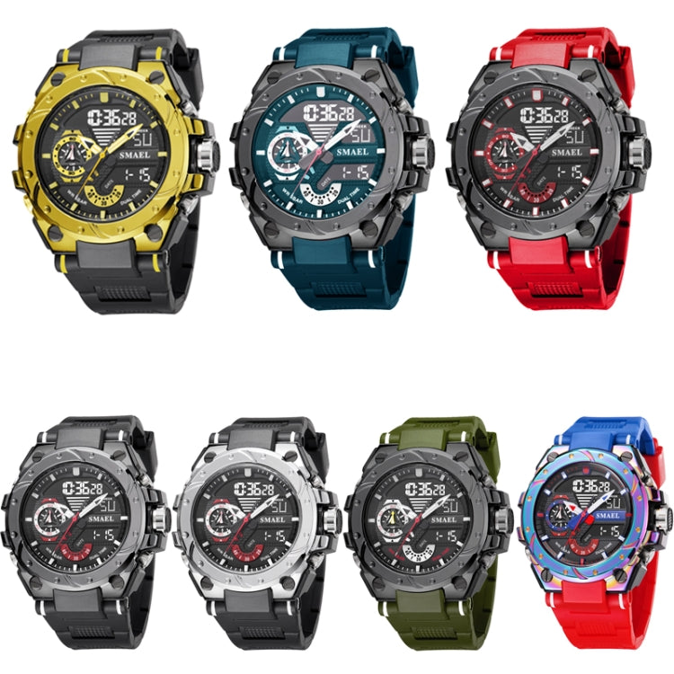 SMAEL 8060 Waterproof Sports Alloy Men Watch Luminous Display HD Mirror Watch(Silver) - LED Digital Watches by SMAEL | Online Shopping UK | buy2fix