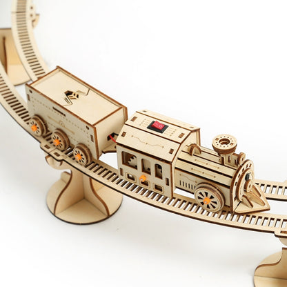 Train Rail Car 3D Wooden Puzzle Model DIY Handmade Ornaments - Puzzle Toys by buy2fix | Online Shopping UK | buy2fix