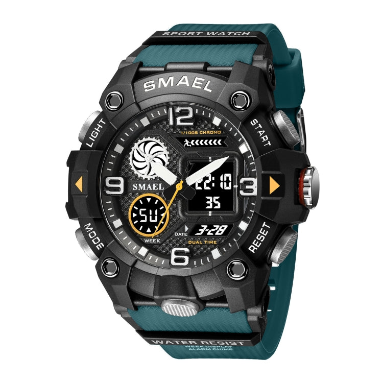 SMAEL 8055 Large Dial Sports Outdoor Waterproof Luminous Multifunctional Electronic Watch(Green) - Sport Watches by SMAEL | Online Shopping UK | buy2fix