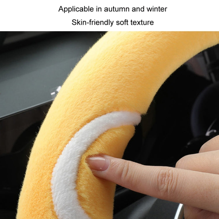 Car Steering Wheel Cartoon Short Fluff Handle Cover, Size: 38cm(Blue D Shape) - In Car by buy2fix | Online Shopping UK | buy2fix