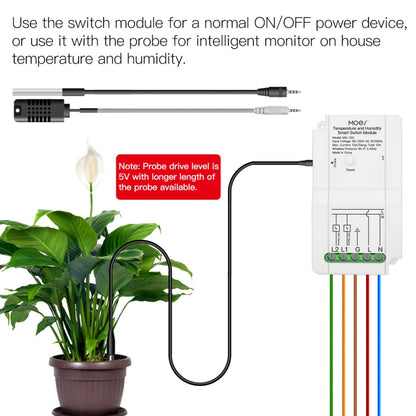 WiFi Switch Module+Temperature and Humidity Probe Tuya Dual-way Temperature and Humidity Switch Timer Smart Switch - Consumer Electronics by buy2fix | Online Shopping UK | buy2fix