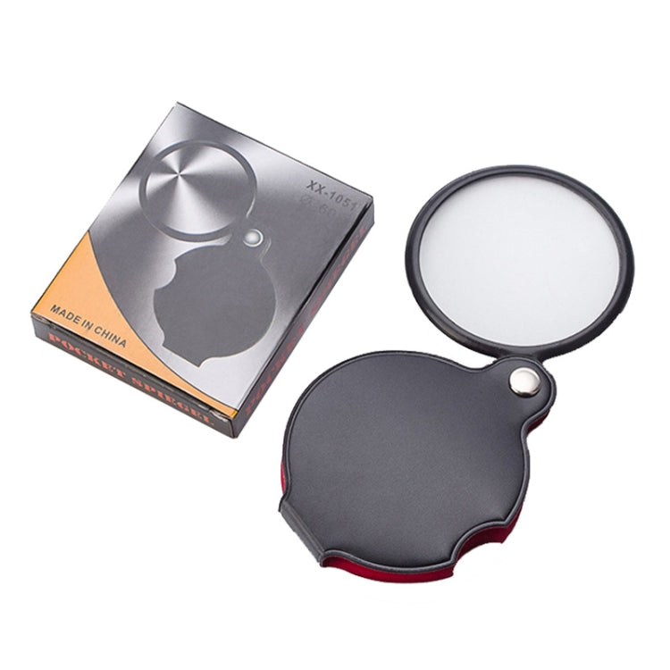 5pcs 50mm 8X Mini Leather Folding Magnifier - Consumer Electronics by buy2fix | Online Shopping UK | buy2fix