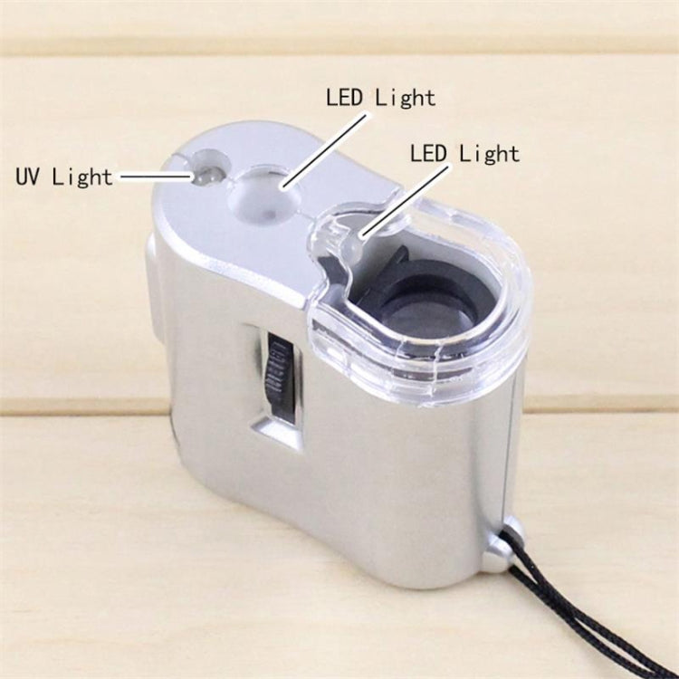 60X Portable Microscope With LED Lamp Jewelry Identification Magnifier With Leather Case Latch Rope - Consumer Electronics by buy2fix | Online Shopping UK | buy2fix