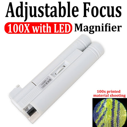 10085-1 100X Double Tube Microscope With LED Light Identification Magnifier - Consumer Electronics by buy2fix | Online Shopping UK | buy2fix