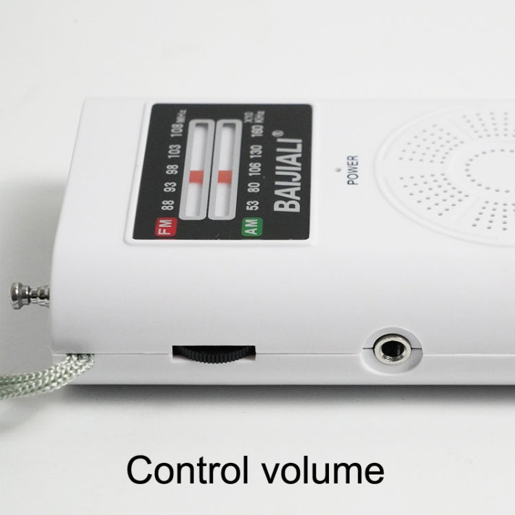 BAIJIALI KK-206 Mini Portable Radio Retro Pointer Multifunctional FM / AM Radio(White) - Consumer Electronics by BAIJIALI | Online Shopping UK | buy2fix