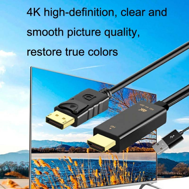 H146 25cm 4K 60Hz HDMI To DP Adapter With Power Supply HD Converter -  by buy2fix | Online Shopping UK | buy2fix