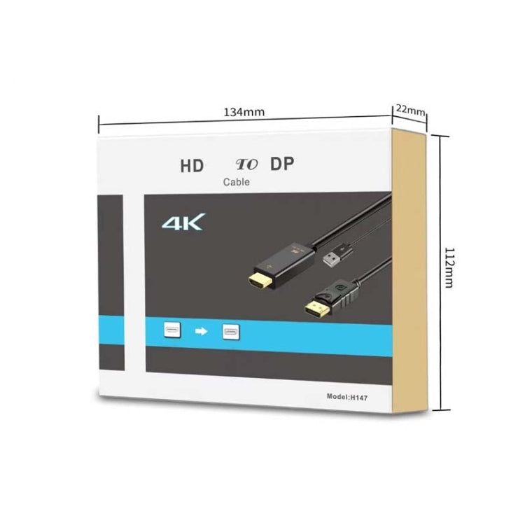 H147 180cm 4K 60Hz HDMI To DP Adapter With Power Supply HD Converter -  by buy2fix | Online Shopping UK | buy2fix