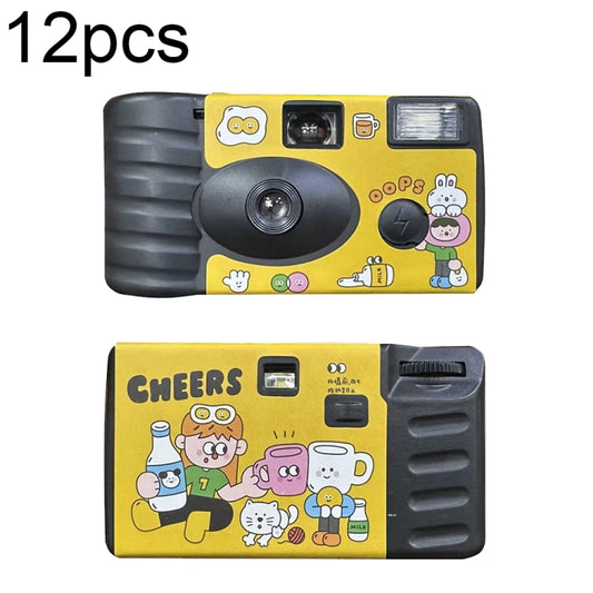 12pcs Cheers Retro Film Camera Waterproof Cartoon Decorative Stickers without Camera - Consumer Electronics by buy2fix | Online Shopping UK | buy2fix