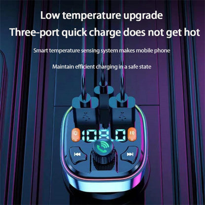 Q5 3.1A USB+PD Bluetooth Car Charger Car FM Transmitter Colorful Lighting -  by buy2fix | Online Shopping UK | buy2fix