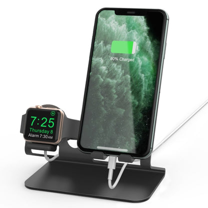 AhaStyle ST04 Aluminum Alloy Charging Base, For 4-8 inch Smart Phone&Apple Watch Series(Black) - Desktop Holder by AhaStyle | Online Shopping UK | buy2fix