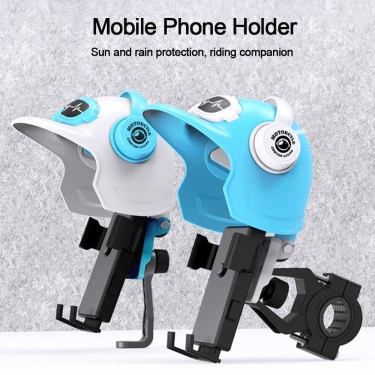 Small Helmet Sunscreen Phone Stand Bracket Motorcycle Mobile Phone Holder,Spec: Rearview Mirror Blue -  by buy2fix | Online Shopping UK | buy2fix