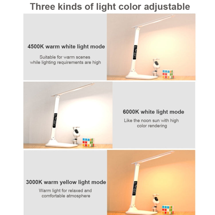 LED Intelligent Digital Display Foldable Desk Lamp, Style: USB Straight Plug -  by buy2fix | Online Shopping UK | buy2fix