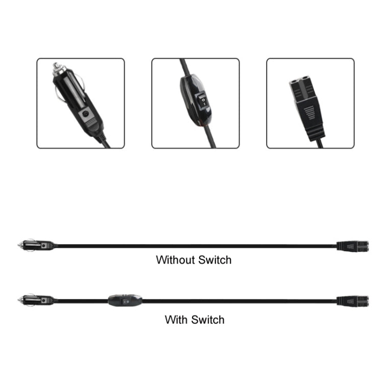 12V/24V Car Refrigerator Cable B Suffix Cigarette Lighter Plug Power Cord, Length: 2m Without Switch -  by buy2fix | Online Shopping UK | buy2fix