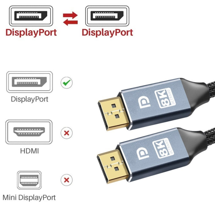 5m 1.4 Version DP Cable Gold-Plated Interface 8K High-Definition Display Computer Cable(Silver) -  by buy2fix | Online Shopping UK | buy2fix