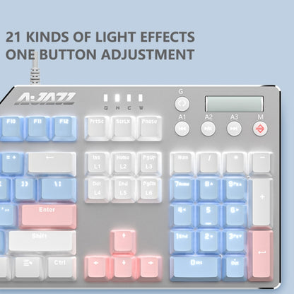 Ajazz AK35I 110 Keys White Light Backlight PBT Keycap Wired Mechanical Keyboard Tea Shaft (Blue White) - Wired Keyboard by Ajazz | Online Shopping UK | buy2fix