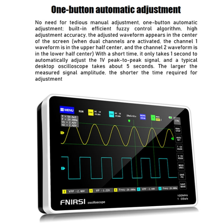 FNIRSI 1013D 1GS Sampling Dual Channel 100M Bandwidth Digital Oscilloscope, US Plug(English) -  by FNIRSI | Online Shopping UK | buy2fix