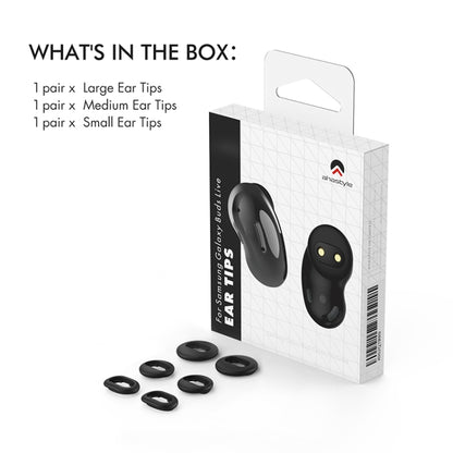 For Samsung Galaxy Buds Live AhaStyle PT132 S+M+L Silicone Earbud(Black) - Anti-dust & Ear Caps by AhaStyle | Online Shopping UK | buy2fix