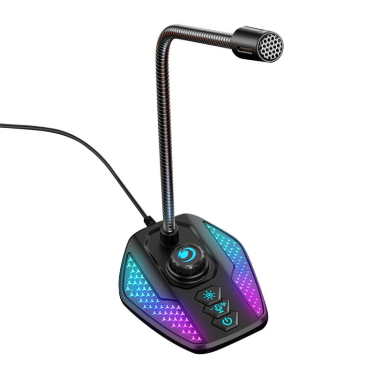 USB Gaming Microphone Built In Sound Card 5 Voice Changing Modes with RGB Lighting - Microphone by buy2fix | Online Shopping UK | buy2fix