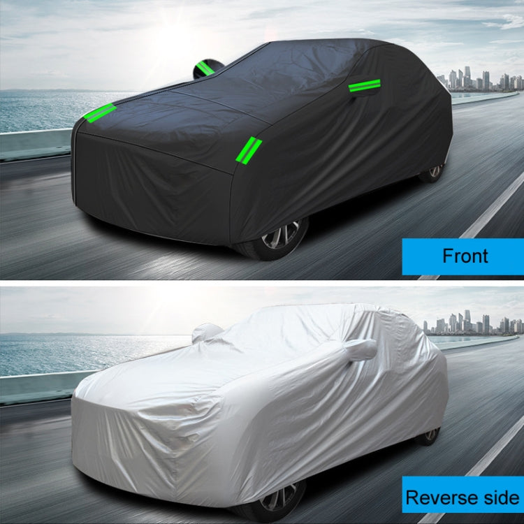 190T Silver Coated Cloth Car Rain Sun Protection Car Cover with Reflective Strip, Size: XXL -  by buy2fix | Online Shopping UK | buy2fix