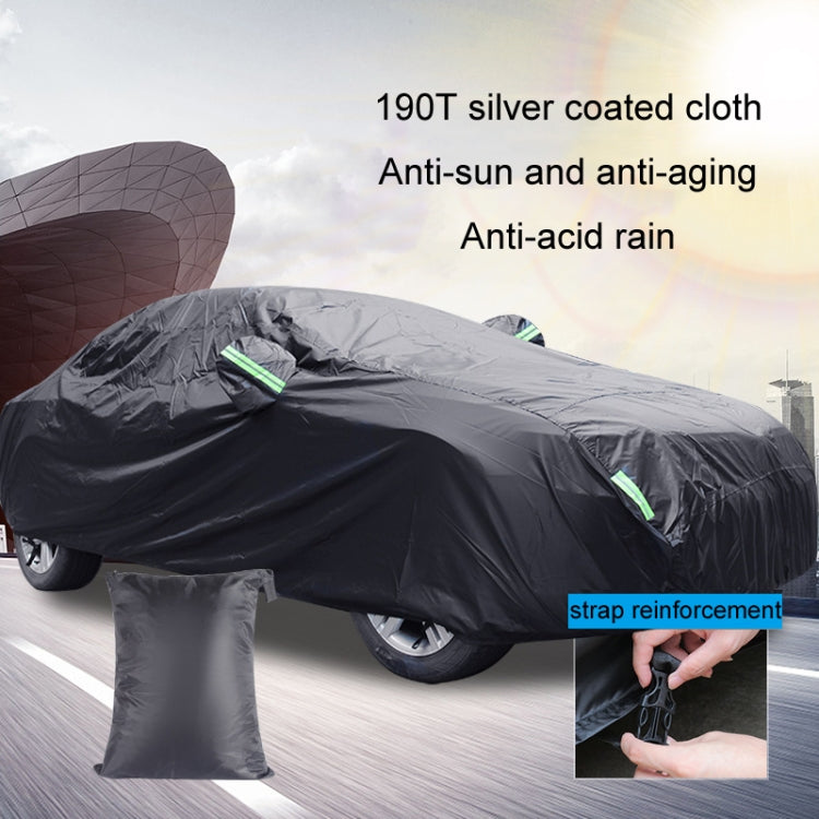 190T Silver Coated Cloth Car Rain Sun Protection Car Cover with Reflective Strip, Size: Y-M -  by buy2fix | Online Shopping UK | buy2fix