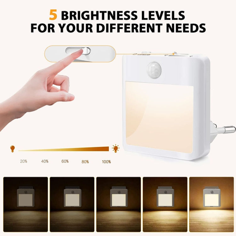 NL2101 Motion Sensor LED Night Light AC Plug Dimming Sleep Lights,Spec: Warm White US Plug - Sensor LED Lights by buy2fix | Online Shopping UK | buy2fix