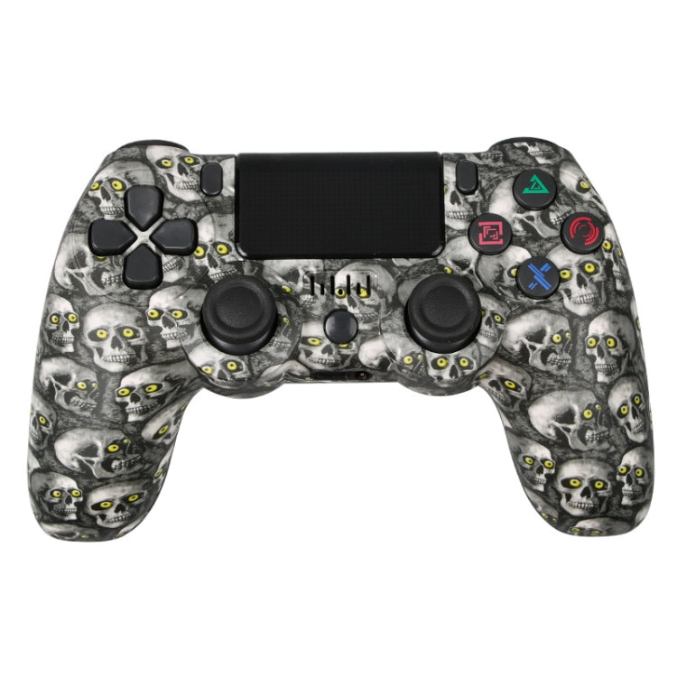 For PS4 Wireless Bluetooth Game Controller With Light Strip Dual Vibration Game Handle(Green Eye Skull) - Gamepads by buy2fix | Online Shopping UK | buy2fix