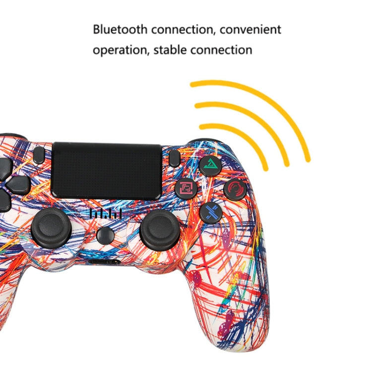 For PS4 Wireless Bluetooth Game Controller With Light Strip Dual Vibration Game Handle(Burst) - Gamepads by buy2fix | Online Shopping UK | buy2fix