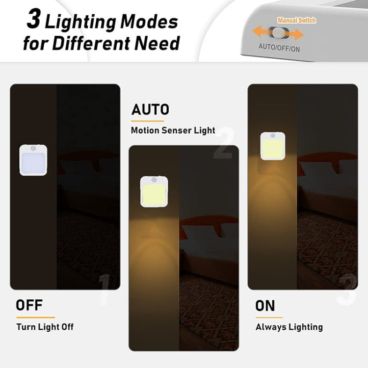 NL2022 Night Light With Motion Sensor AC Plug In Dimmable Cabinet Light ,EU Plug - Sensor LED Lights by buy2fix | Online Shopping UK | buy2fix