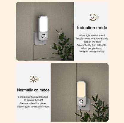 LED Induction Night Light Intelligent Wireless Aisle Corridor Night  With Flashlight,Spec: Dual-use EU Plug - Sensor LED Lights by buy2fix | Online Shopping UK | buy2fix