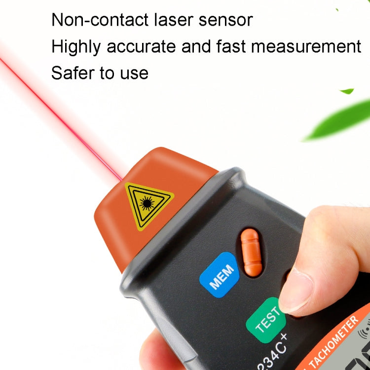 DT2234C+ Handheld Portable Motor Gear Tachometer Laser Tachometer - Tachometers & Anemometer by buy2fix | Online Shopping UK | buy2fix