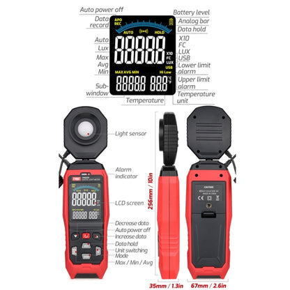 TASI TA632B USB Computer Connection Digital Illuminance Meter Lumen Tester Brightness Meter - Light & Sound Meter by TASI | Online Shopping UK | buy2fix