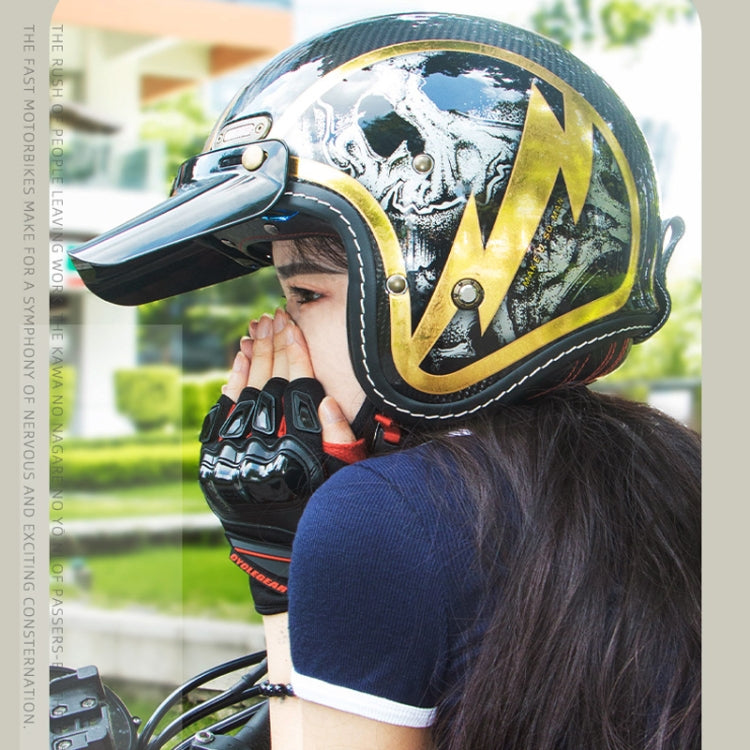 SOMAN Motorcycle Four Seasons Carbon Fiber Half Helmet, Color: Bright Carbon Fiber(S) - Helmets by SOMAN | Online Shopping UK | buy2fix