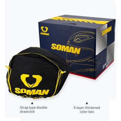 SOMAN Motorcycle Carbon Fiber Double Lens Thermal Safety Helmet, Size: L(Cheetah Print) - Helmets by SOMAN | Online Shopping UK | buy2fix