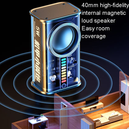 REMAX RB-M68 Transparent Mecha Wireless Bluetooth Speaker Desktop Small Speaker(Black) - Mini Speaker by REMAX | Online Shopping UK | buy2fix