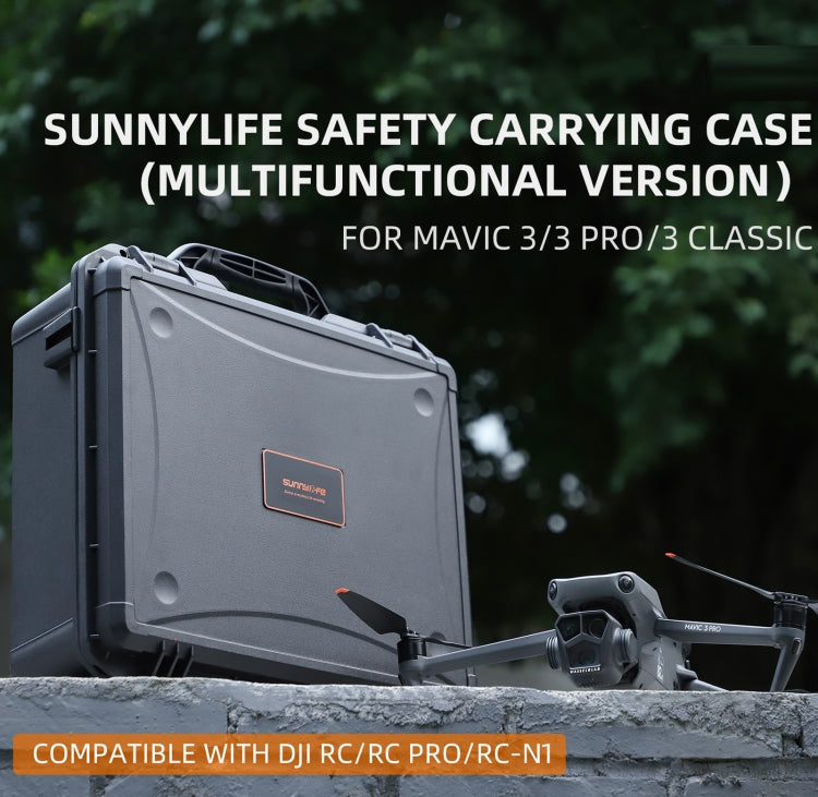 Sunnylife AQX-8 For Mavic 3 Pro / Mavic 3 Classic / Mavic 3 Waterproof Large Capacity Protective Handbox(Black) - Backpacks & Bags by Sunnylife | Online Shopping UK | buy2fix