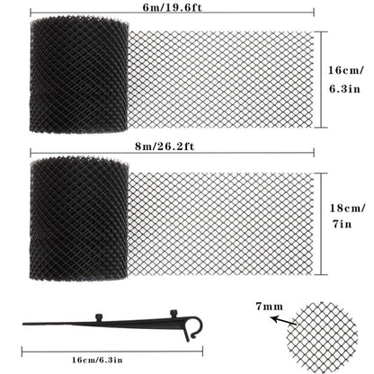 Plastic Gutter Guard Prevent Leaves or Debris From Clogging Downspouts and Drains, Width x Length: 18cm x 8m With 15pcs Nails - Pipes & Fittings by buy2fix | Online Shopping UK | buy2fix