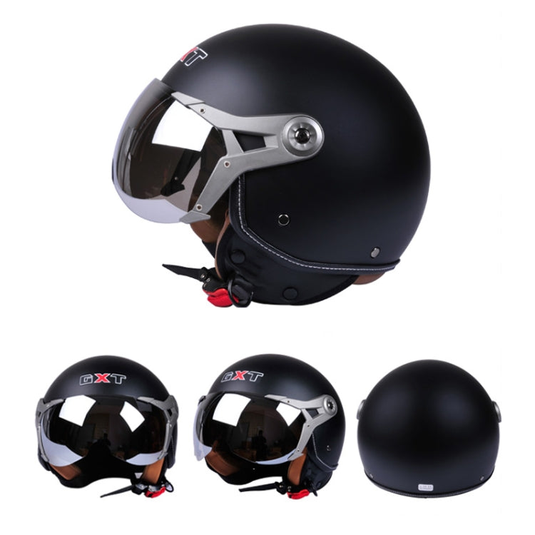GXT Electric Vehicle Half Cover Helmet Four Seasons Retro Helmet, Size: XL(Pink Flower) - Helmets by GXT | Online Shopping UK | buy2fix