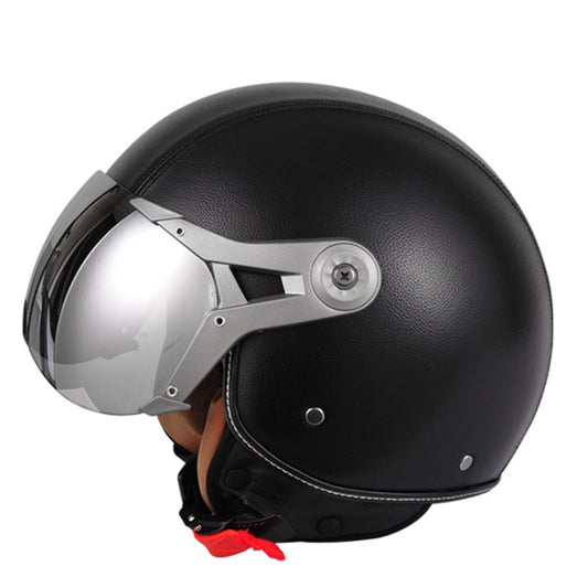 GXT Electric Vehicle Half Cover Four Seasons Retro Helmet, Size: L(Black) - Helmets by GXT | Online Shopping UK | buy2fix