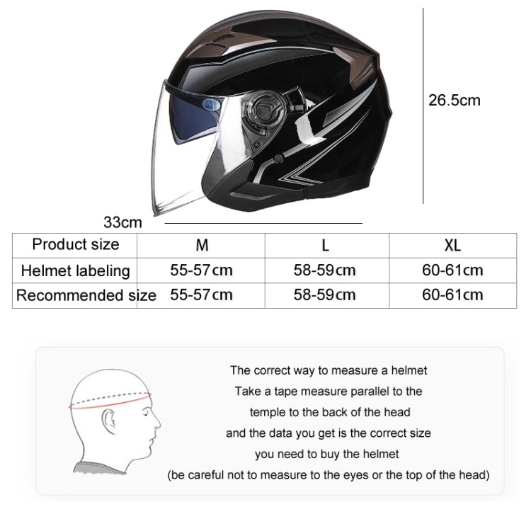 GXT 708 Electric Vehicle Dual Lens Helmet Four Seasons Safety Helmet, Size: M(Matte Black) - Helmets by GXT | Online Shopping UK | buy2fix
