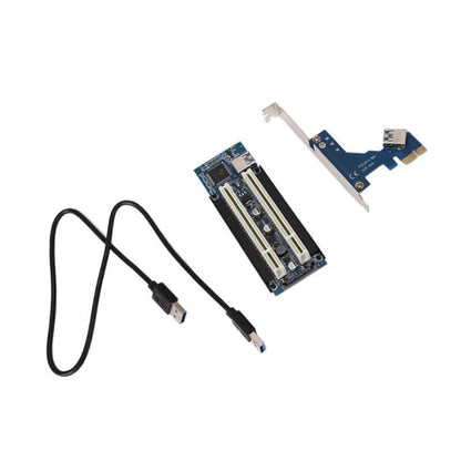 PCI-E 1X To Dual PCI Riser Card Extend Adapter Add Expansion Card For PC Computer - Add-on Cards by buy2fix | Online Shopping UK | buy2fix