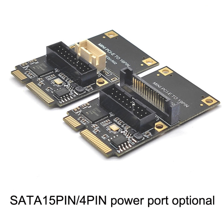 Mini PCI-E To USB3.2 GEN1 Front 19Pin 2 Ports Transfer Card Supports Half High SATA - Add-on Cards by buy2fix | Online Shopping UK | buy2fix