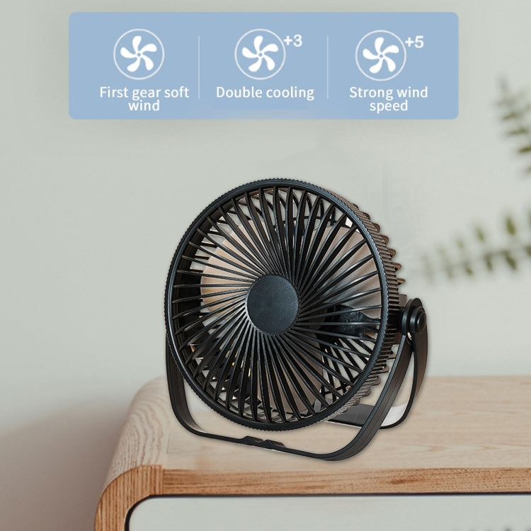 3-in-1 Electric Fan Wall Mounted Desktop Quiet Brushless Turbine Mini Fan, Style: USB Plug(Black) - Electric Fans by buy2fix | Online Shopping UK | buy2fix