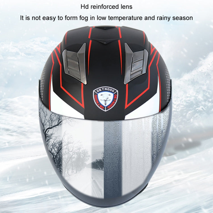 KUQIBAO Motorcycle Smart Bluetooth Sun Protection Double Lens Safety Helmet, Size: L(White+Black Tail) - Helmets by KUQIBAO | Online Shopping UK | buy2fix