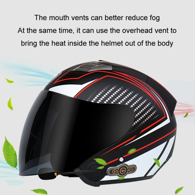 KUQIBAO Motorcycle Smart Bluetooth Sun Protection Double Lens Safety Helmet, Size: XL(Matte Black+Gray Tail) - Helmets by KUQIBAO | Online Shopping UK | buy2fix