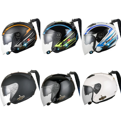KUQIBAO Motorcycle Bluetooth Headset Double Lens Helmet With Braid, Size: XXL(Scrub Black) - Helmets by KUQIBAO | Online Shopping UK | buy2fix