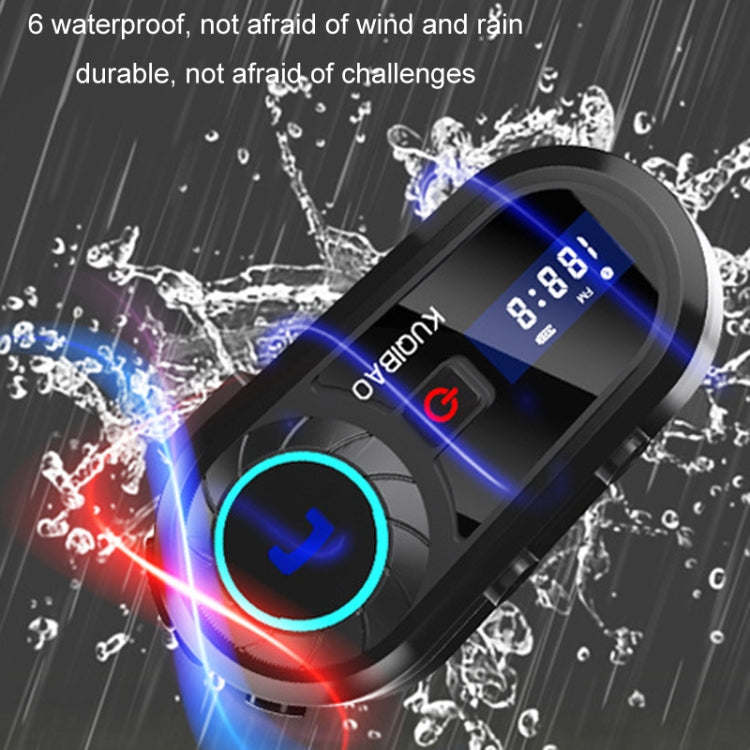 KUQIBAO Motorcycle Helmet Waterproof Bluetooth Headset With Screen(Hard Microphone) - Motorcycle Walkie Talkie by KUQIBAO | Online Shopping UK | buy2fix