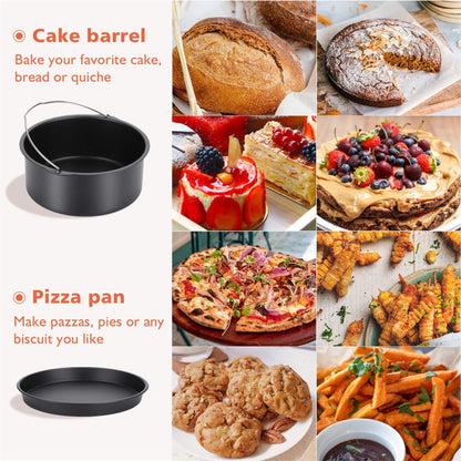 6 -inch  Cake Basket with Handle + Pizza Tray Air Fryer Accessory Set Bakeware - Kitchen Machine Accessories by buy2fix | Online Shopping UK | buy2fix