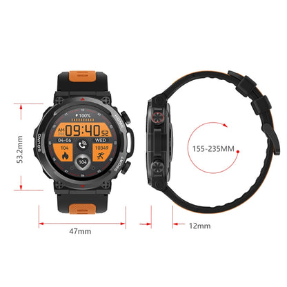 S56T Heart Rate/Blood Oxygen/Sleep Monitoring Bluetooth Call Outdoor Waterproof Smart Watch(Black) - Smart Watches by buy2fix | Online Shopping UK | buy2fix