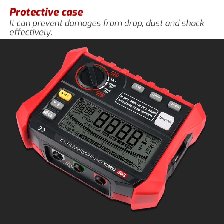 TASI TA862A Ground Resistor Tester Grounding Voltage Measurement High Precision Digital Resistance Meter - Battery & Resistance Tester by TASI | Online Shopping UK | buy2fix