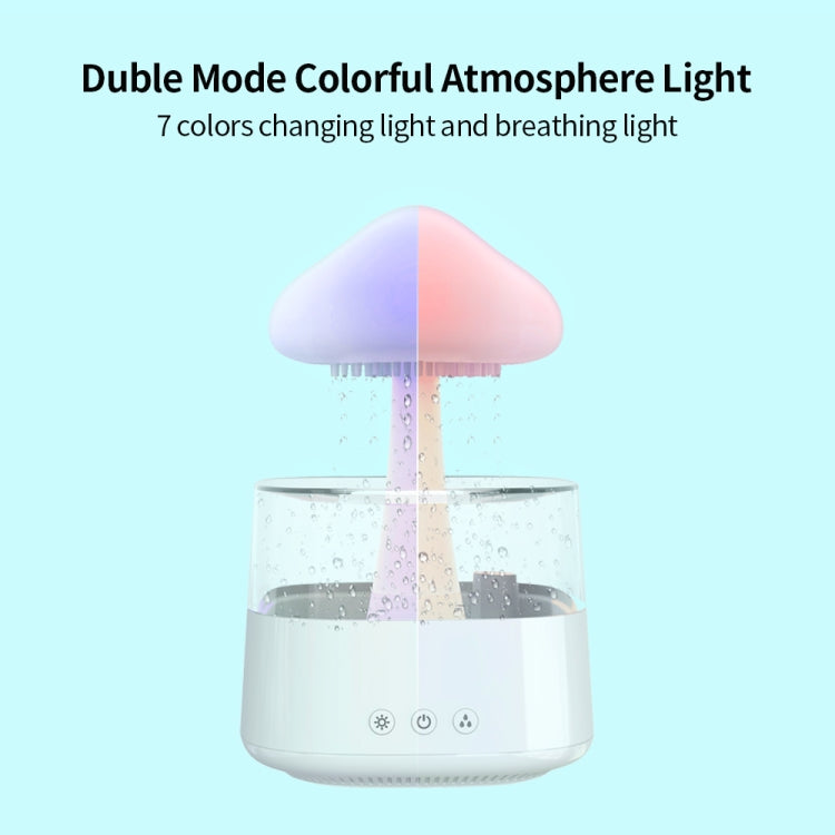 CH08 450ml Rain Humidifier Mushroom Cloud Colorful Night Lamp Aromatherapy Machine, Style: Without Remote Controller(Light Wood Grain) - Air Purifiers & Accessories by buy2fix | Online Shopping UK | buy2fix